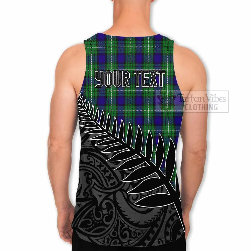 Alexander Crest Tartan Men's Tank Top with New Zealand Silver Fern Half Style