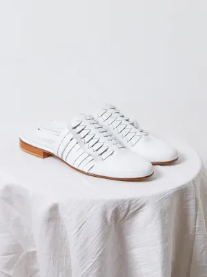 Archive Sale Leather Woven Slides in White