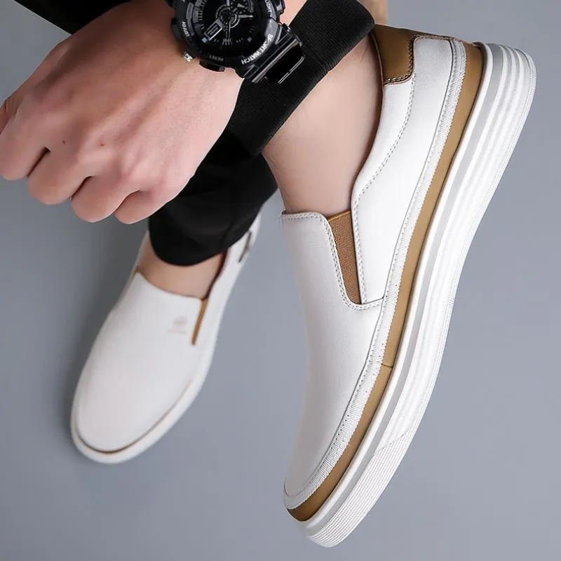 Casual Non-Slip Soft-Soled Driving One-Step Leather Shoes