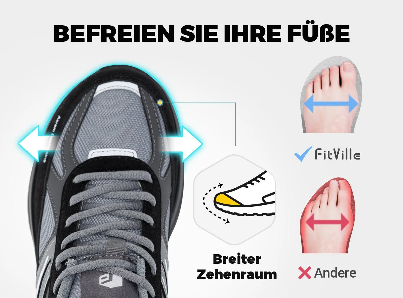 FitVille Damen HeelAero Wanderschuhe V2