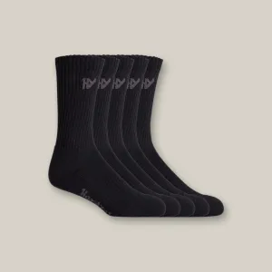 Hard Yakka Crew Five Pack Worksock Black