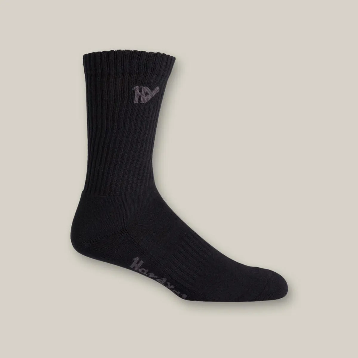 Hard Yakka Crew Five Pack Worksock Black