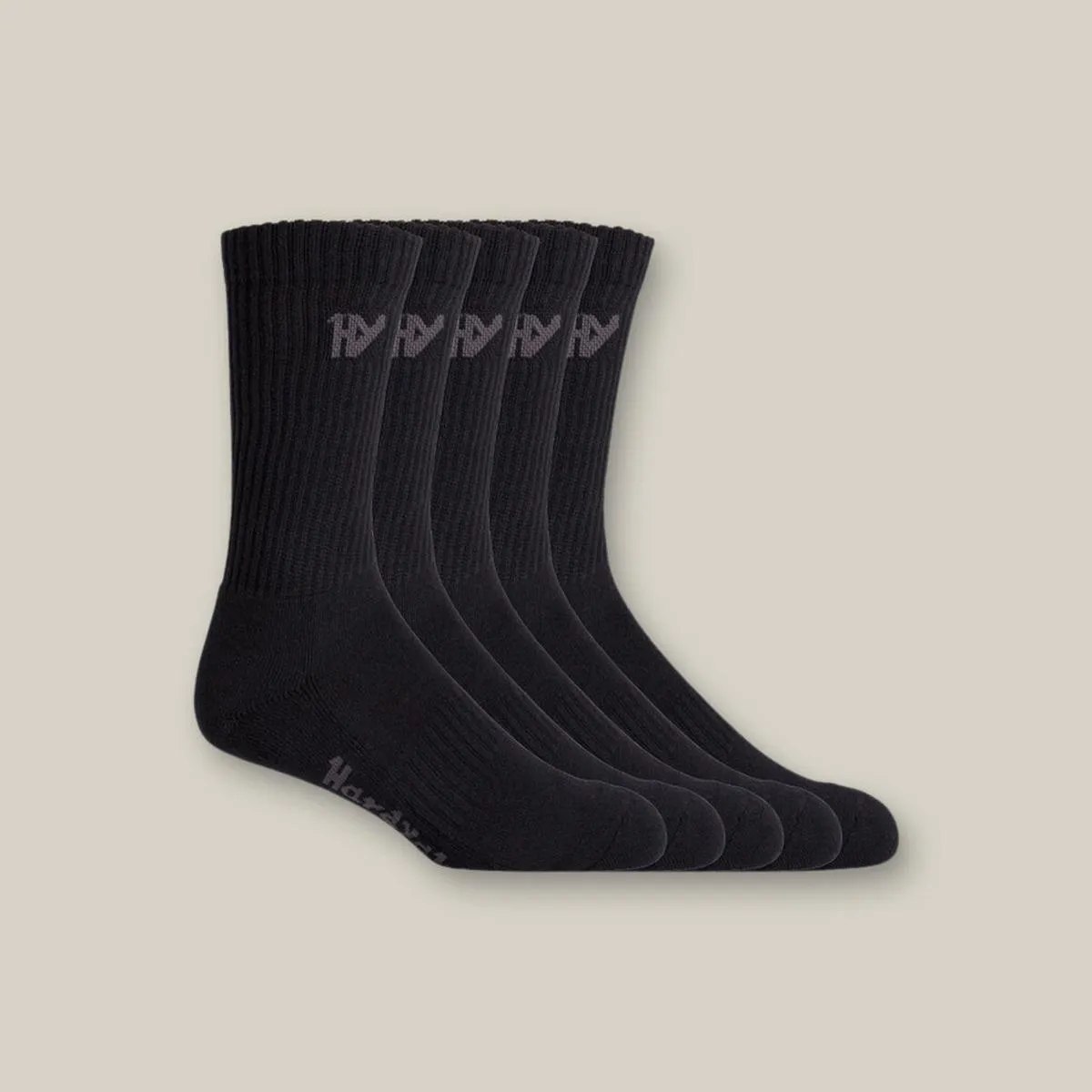 Hard Yakka Crew Five Pack Worksock Black