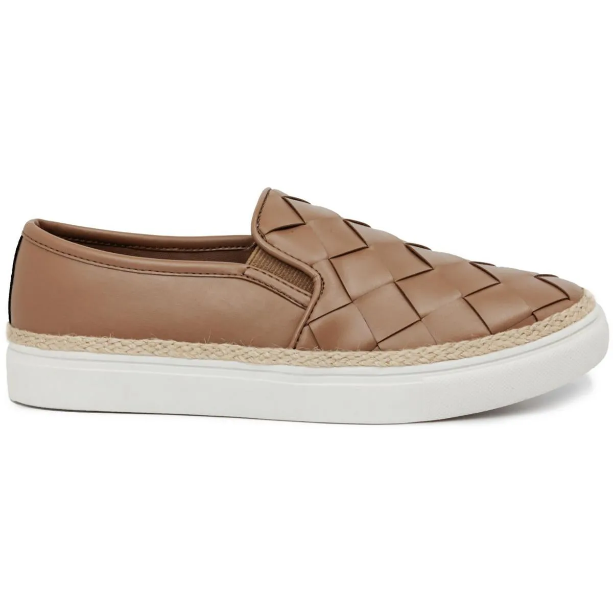Jones New York Womens Siana Faux Leather Woven Casual and Fashion Sneakers