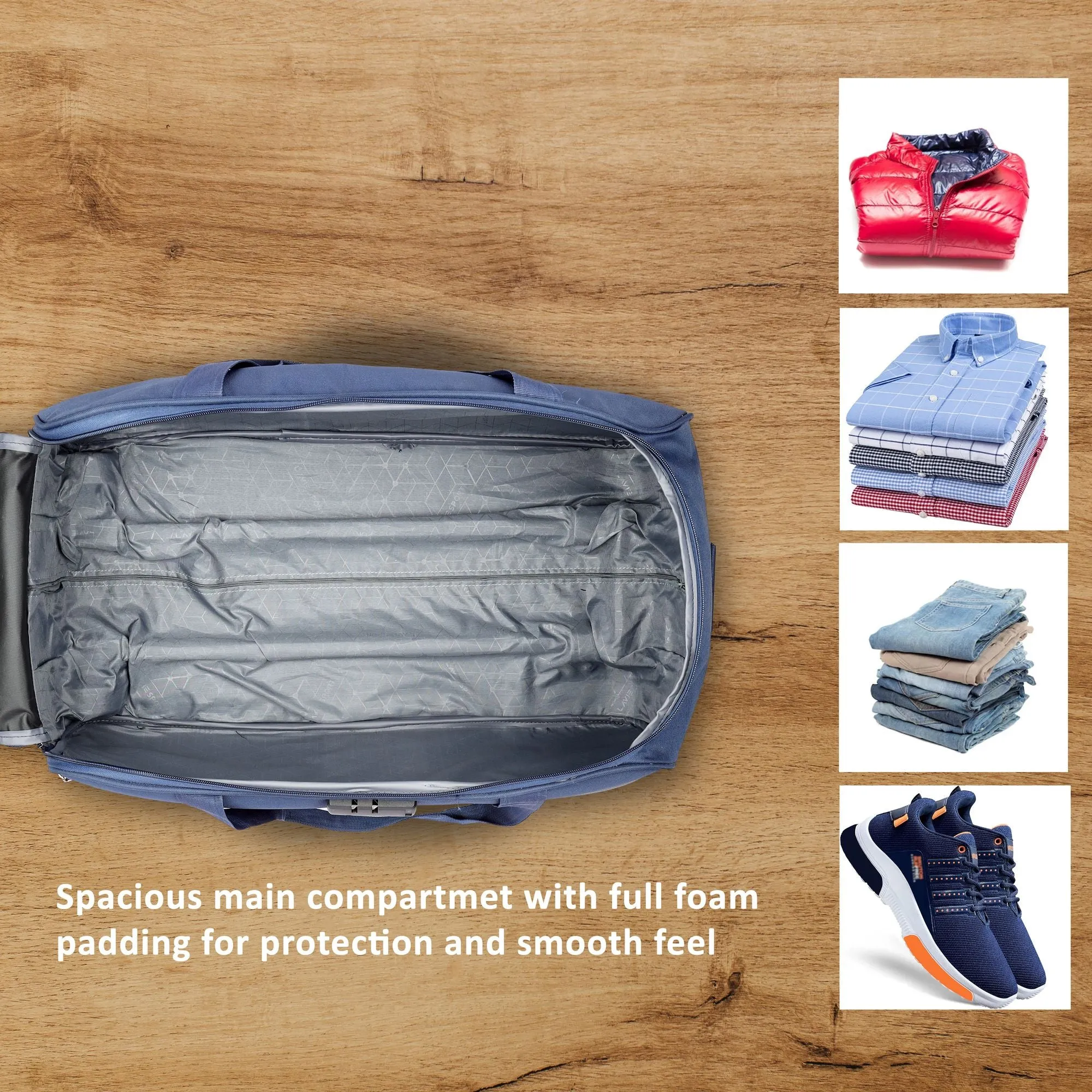 Lavie Sport Cabin Size 53 cms Victor Combi Anti-theft Wheel Duffle Bag Navy