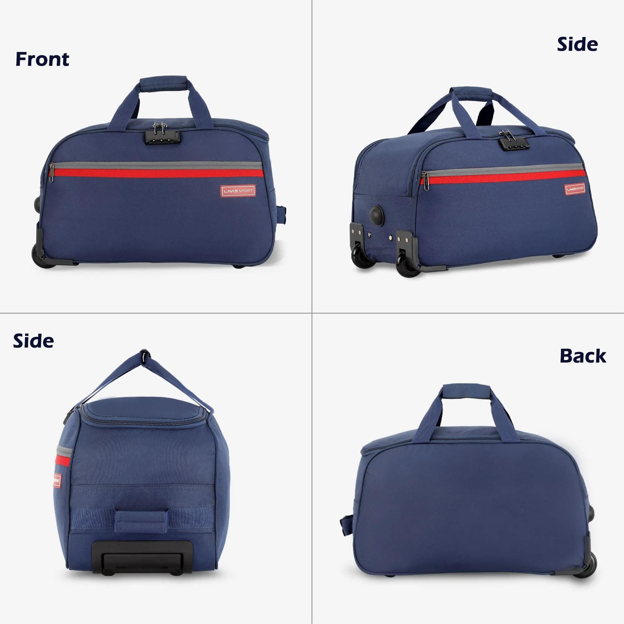 Lavie Sport Cabin Size 53 cms Victor Combi Anti-theft Wheel Duffle Bag Navy