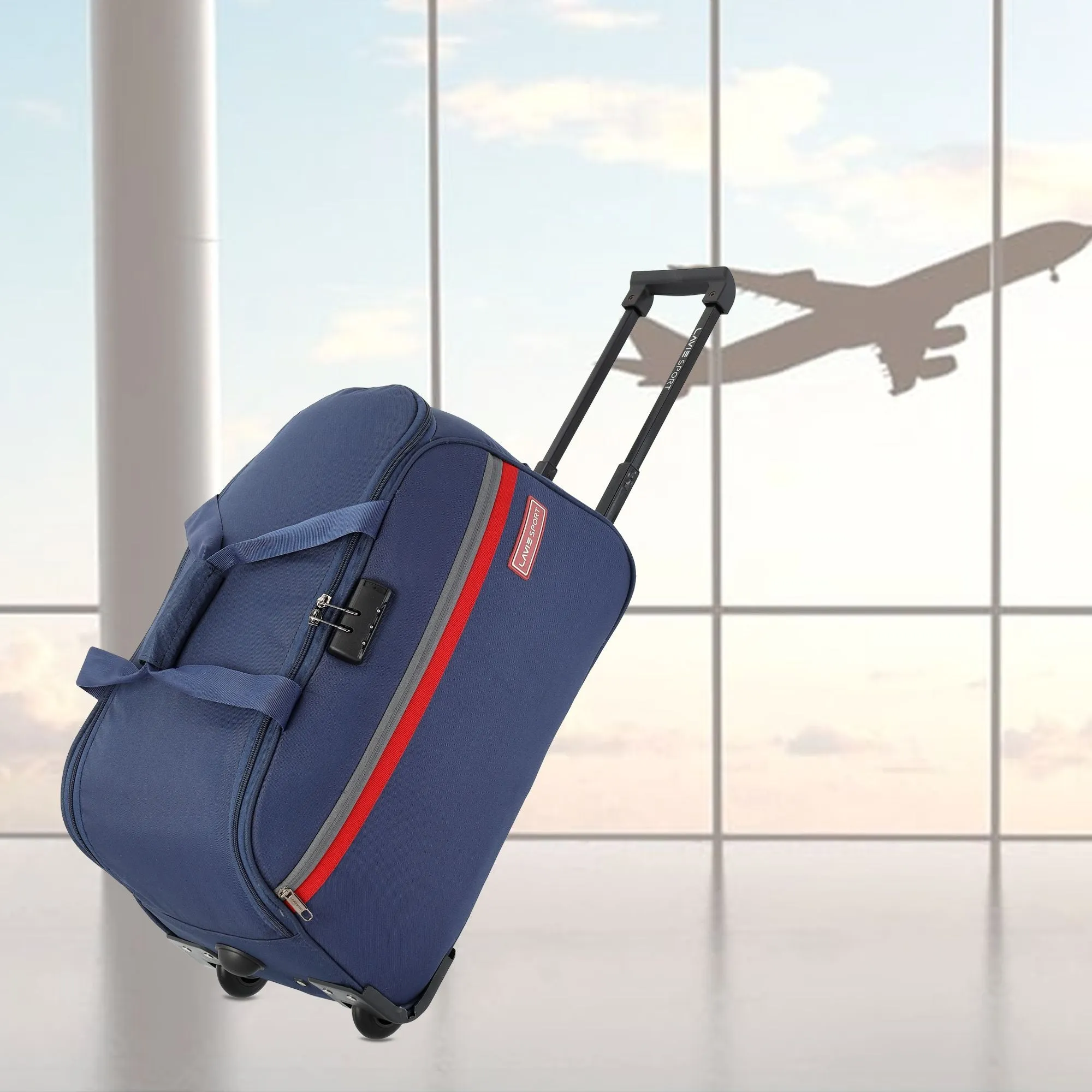 Lavie Sport Cabin Size 53 cms Victor Combi Anti-theft Wheel Duffle Bag Navy