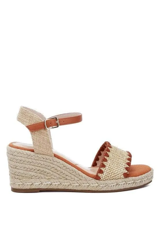 LONDON RAG Lucas Raffia Wedge Heel Espadrilles