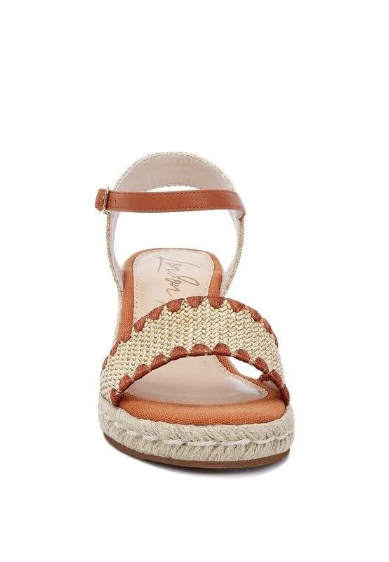 LONDON RAG Lucas Raffia Wedge Heel Espadrilles