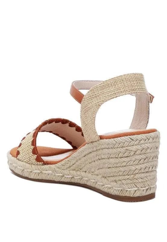 LONDON RAG Lucas Raffia Wedge Heel Espadrilles