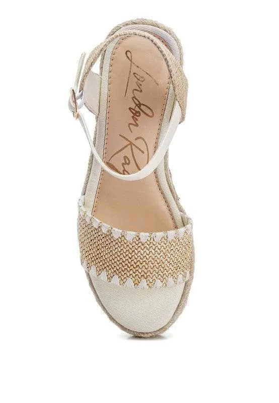 LONDON RAG Lucas Raffia Wedge Heel Espadrilles
