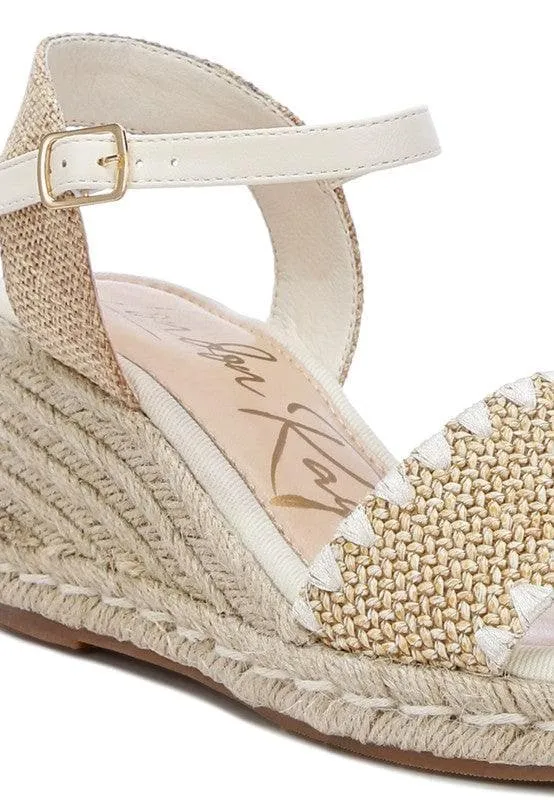 LONDON RAG Lucas Raffia Wedge Heel Espadrilles