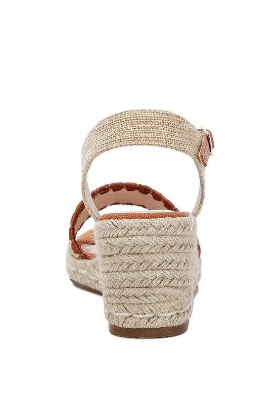 LONDON RAG Lucas Raffia Wedge Heel Espadrilles