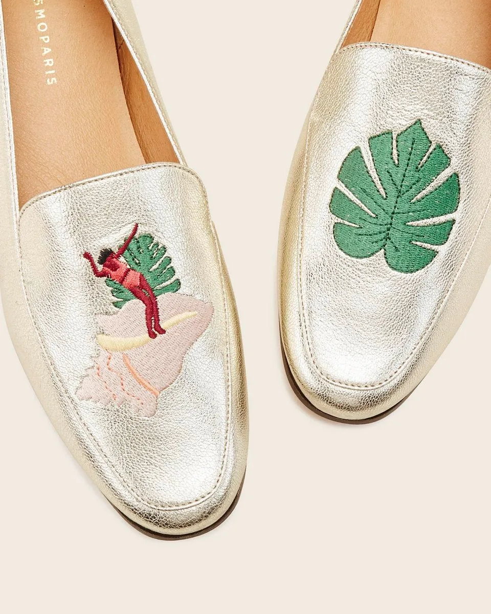 Mocassins En Cuir Valoha - Doré