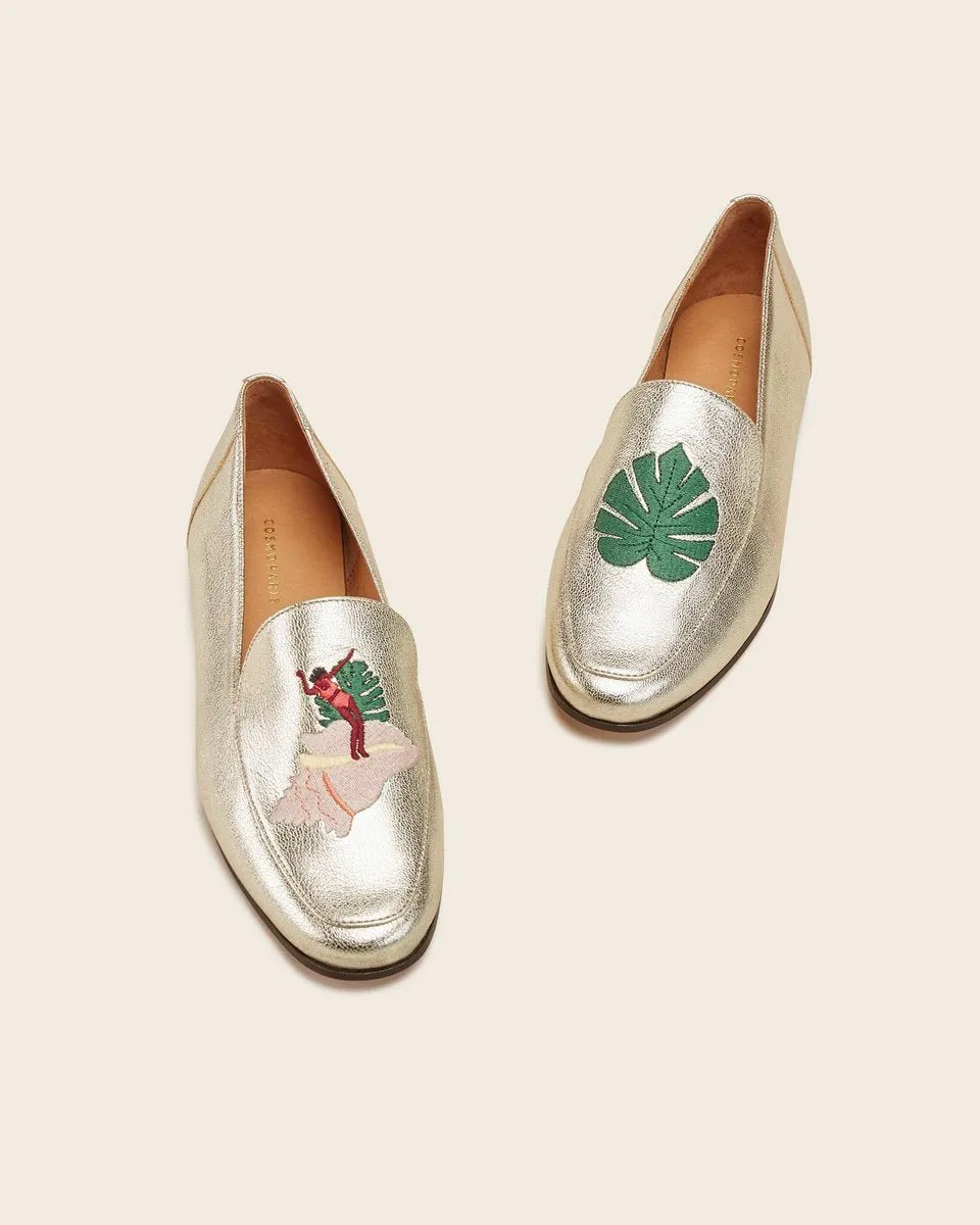Mocassins En Cuir Valoha - Doré