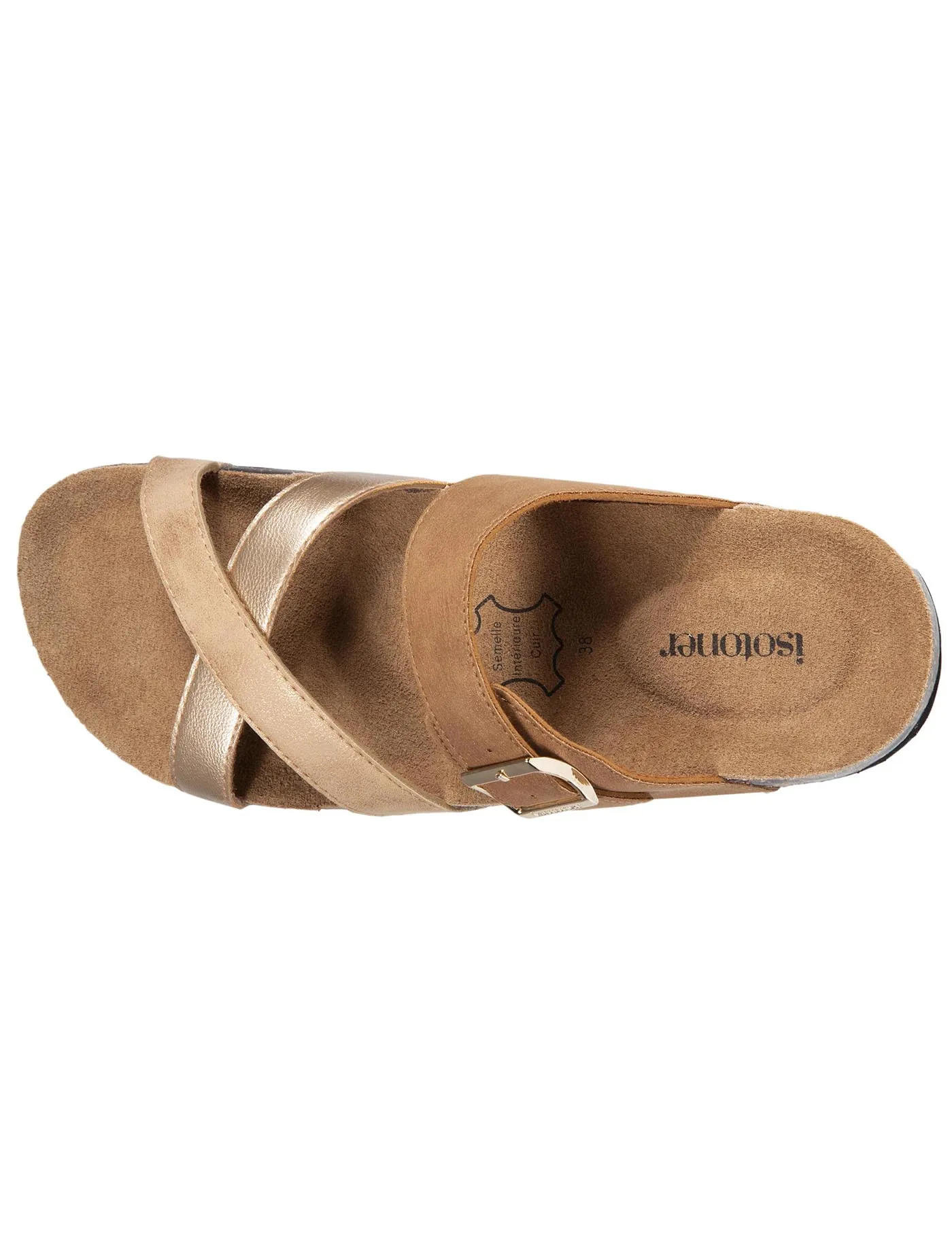 Mules Femme multi bride Camel