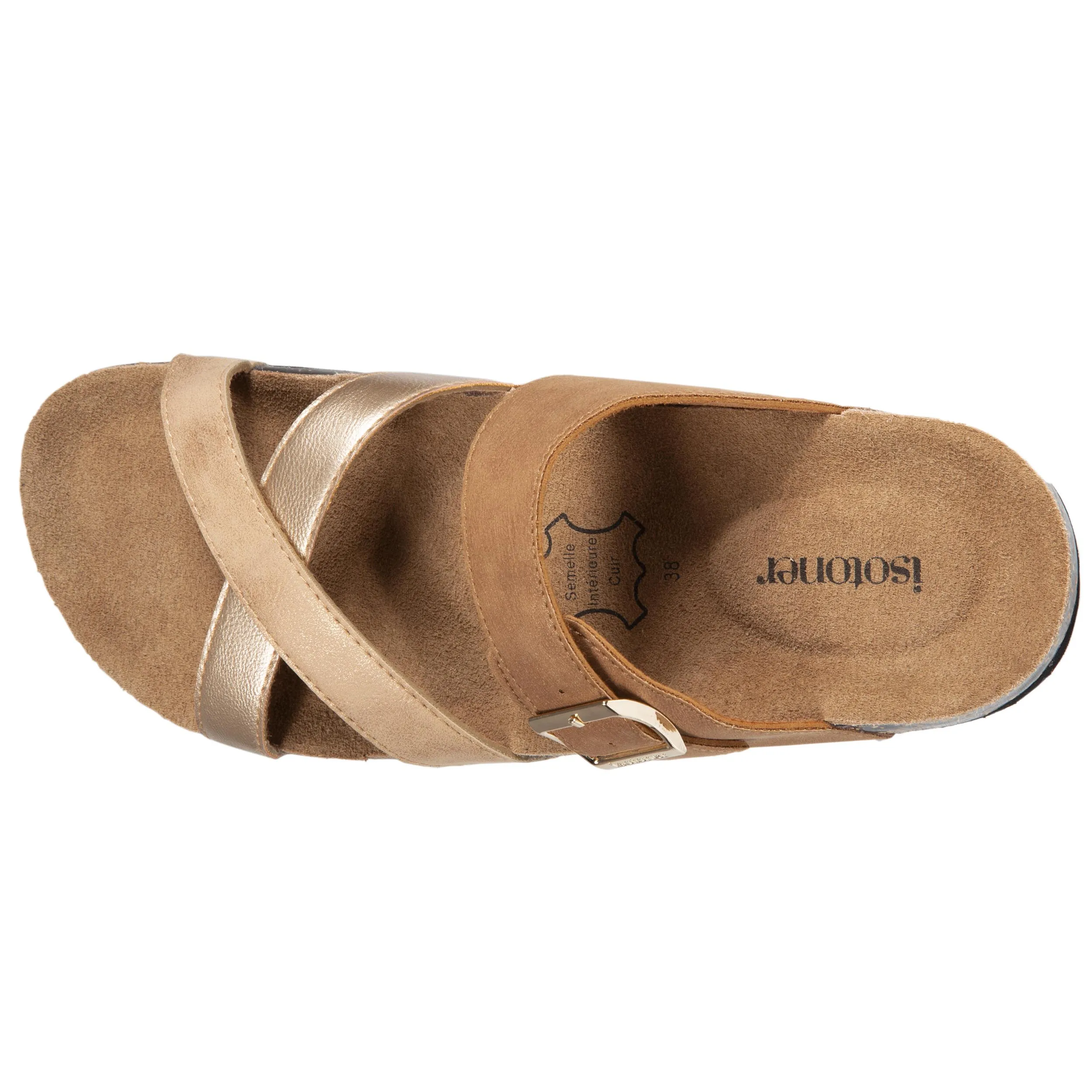 Mules Femme multi bride Camel