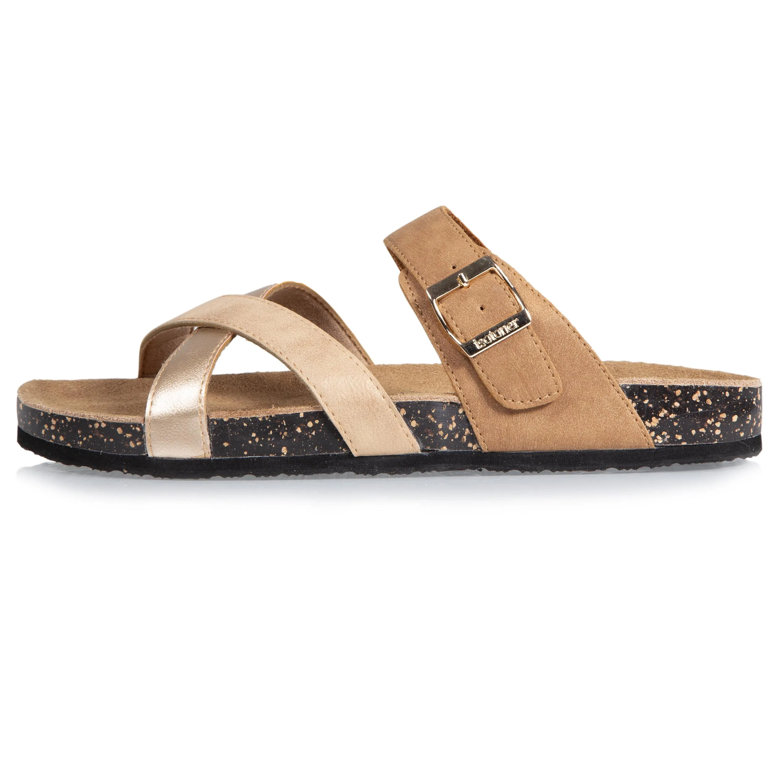 Mules Femme multi bride Camel