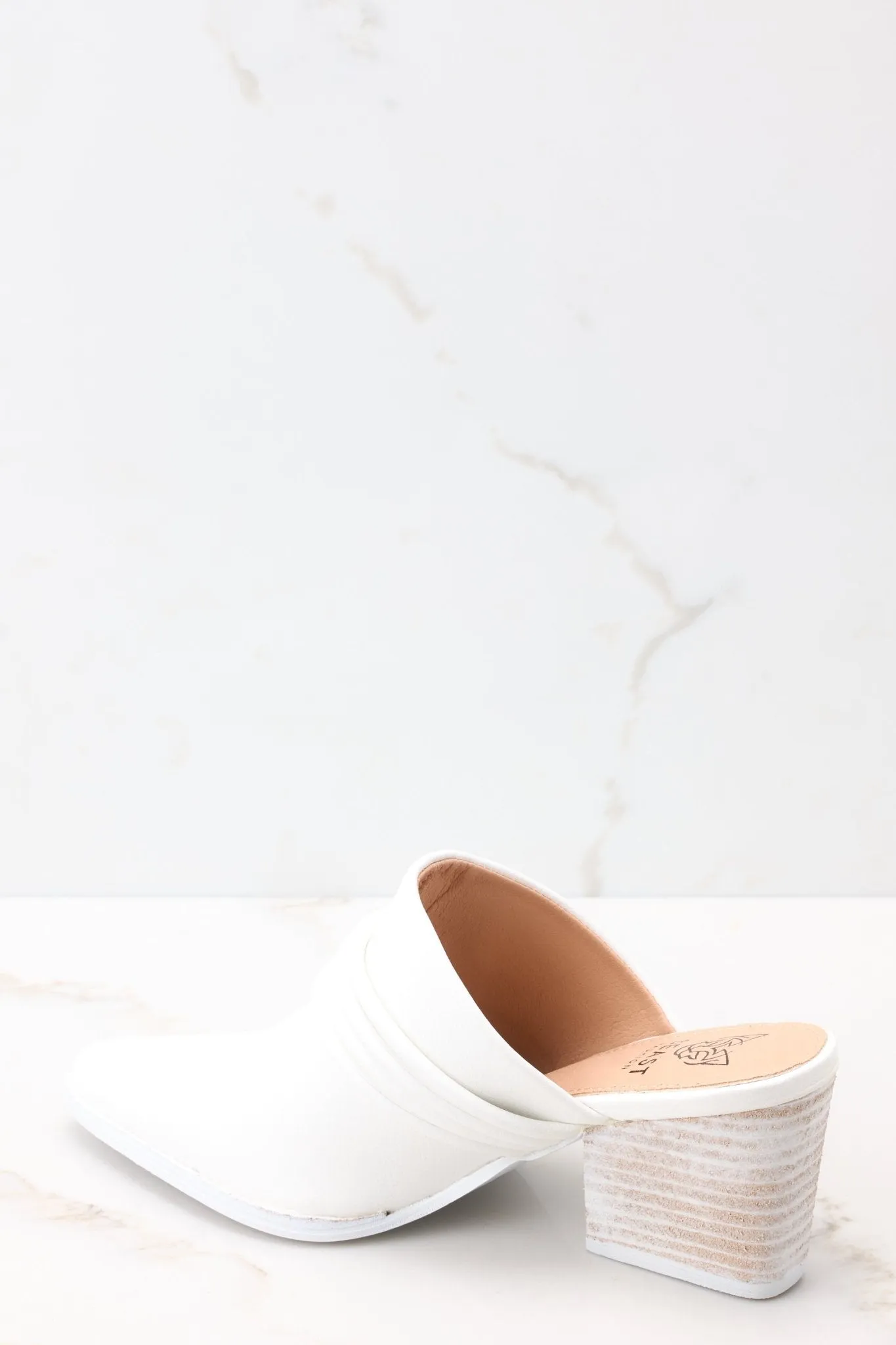 Paving The Path White High Heel Mule