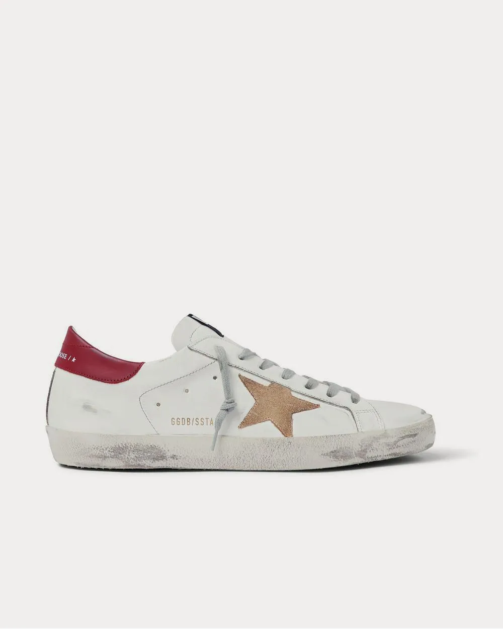 Superstar Distressed Leather and Suede  White low top sneakers