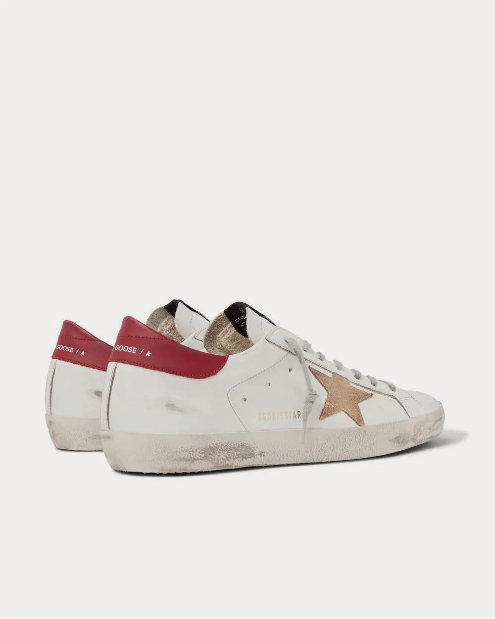 Superstar Distressed Leather and Suede  White low top sneakers