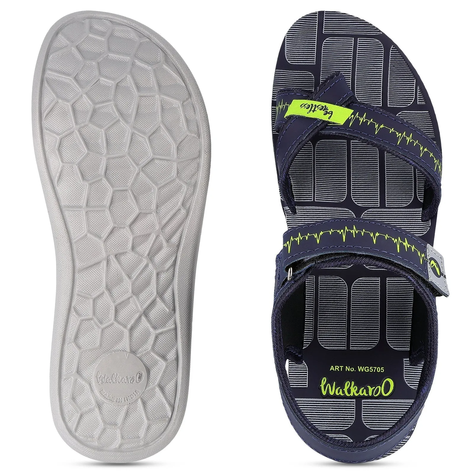 Walkaroo Boys Strappy Floater Sandals  - WG5705 Blue