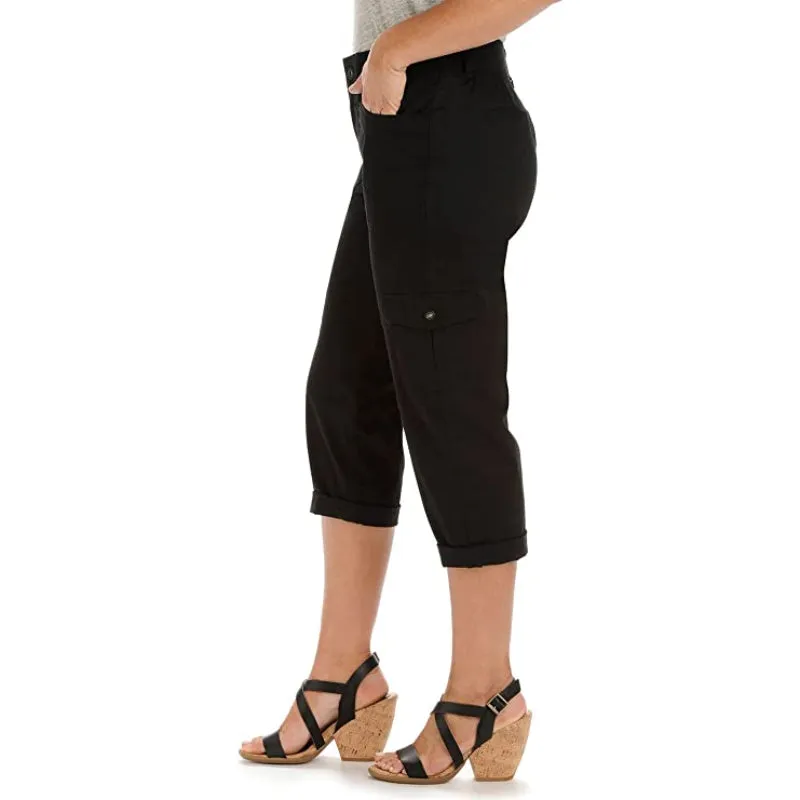 Women Relaxed Fit Knit Waist Capri Pants