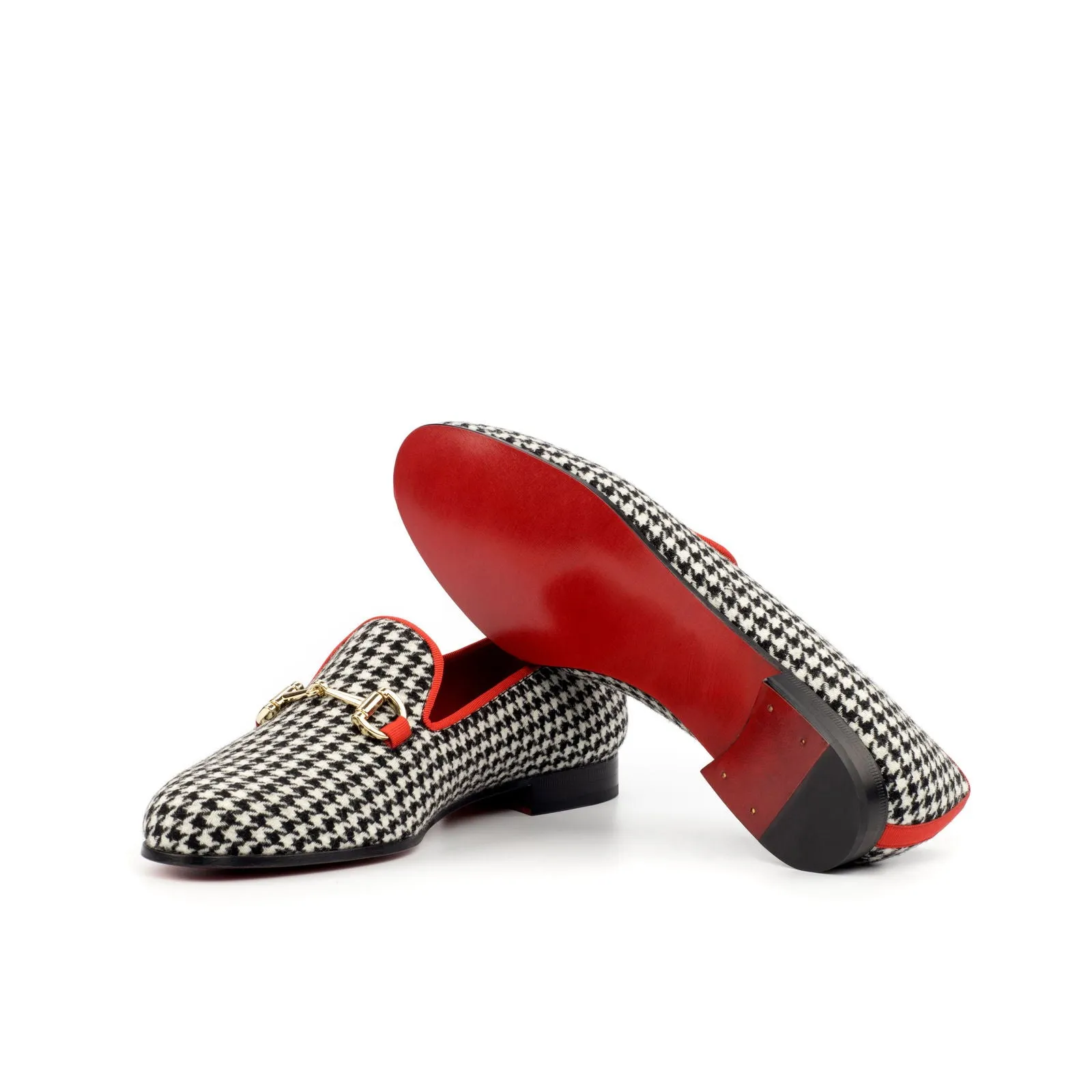 Women's Audrey Leather Slippers Red Black 4434
