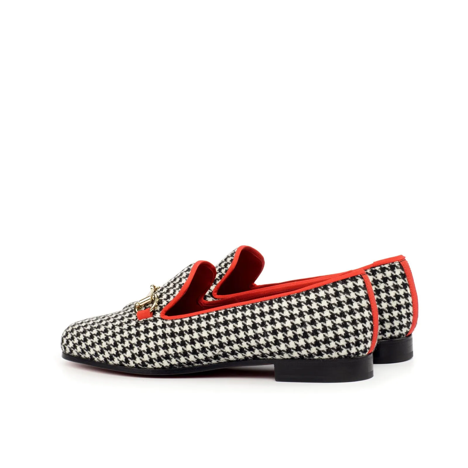 Women's Audrey Leather Slippers Red Black 4434