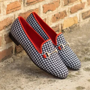 Women's Audrey Leather Slippers Red Black 4434