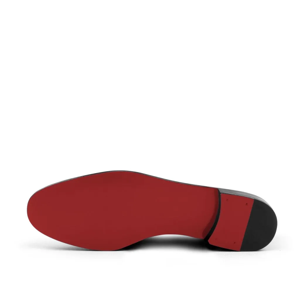Women's Audrey Leather Slippers Red Black 4434