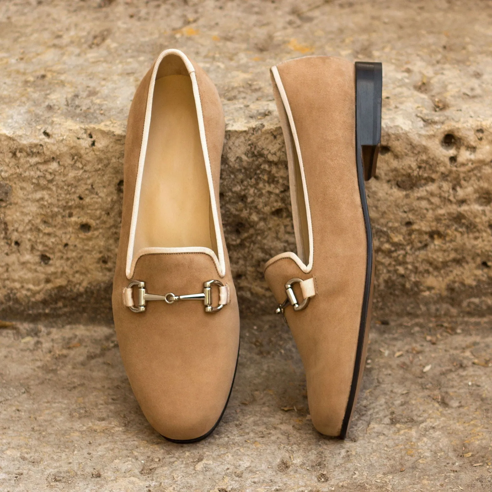 Women's Rose Leather Slippers Brown 3206