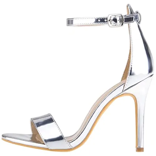 ZriEy Women's Heeled Sandals 4 Inches Open Toe Stiletto High Heels Ankle Strap Fashion Bridal Party Wedding Pump Shoes, 2.8 Inch